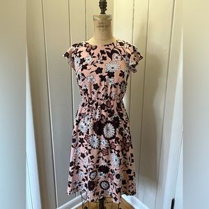 NWT Loft peach spring floral dress XS